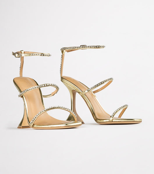 Tacones Brillantes Tony Bianco Shy Gold Nappa Metallic 10.5cm Doradas Metal | XCRBH29442