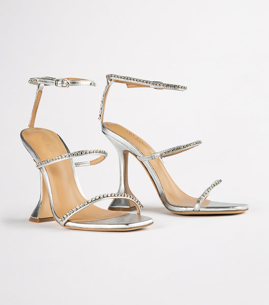 Tacones Brillantes Tony Bianco Shy Silver Nappa Metallic 10.5cm Plateadas Metal | DCRVO96130