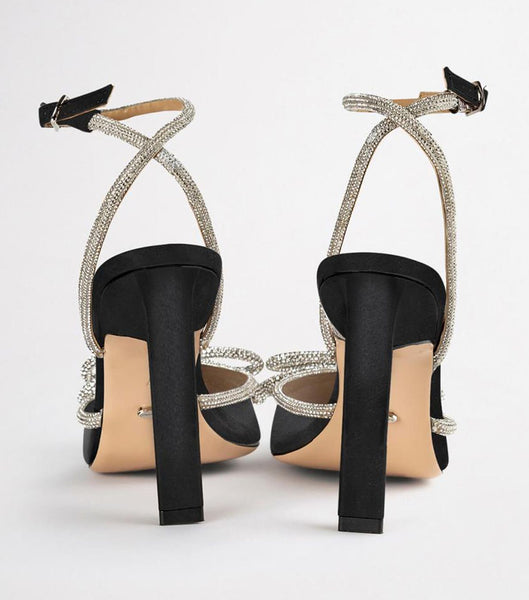 Tacones De Novia Tony Bianco Elsie Black Satin 10.5cm Negras | CRDYB24009