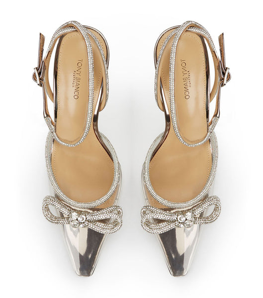 Tacones De Novia Tony Bianco Eros Clear Vinylite/Gunmetal Shine 10.5cm Gris | ZCRMJ60682