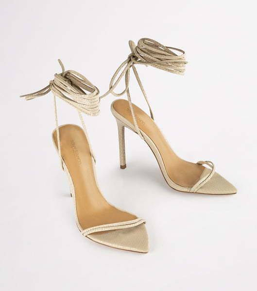 Tacones De Novia Tony Bianco Millie Vanilla Snake 10.5cm Amarillo Claro | MCRFT99259