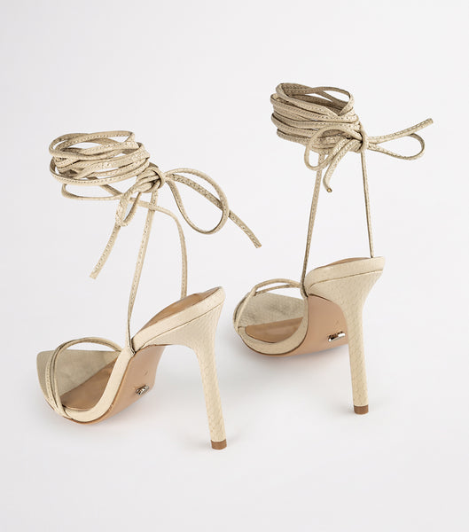 Tacones De Novia Tony Bianco Millie Vanilla Snake 10.5cm Amarillo Claro | MCRFT99259