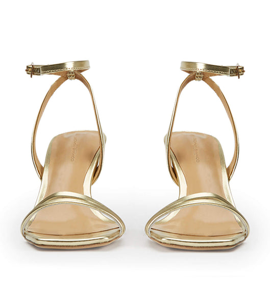 Tacones con tiras Tony Bianco Camelia Gold Nappa Metallic 8.5cm Doradas Metal | PCRER99294