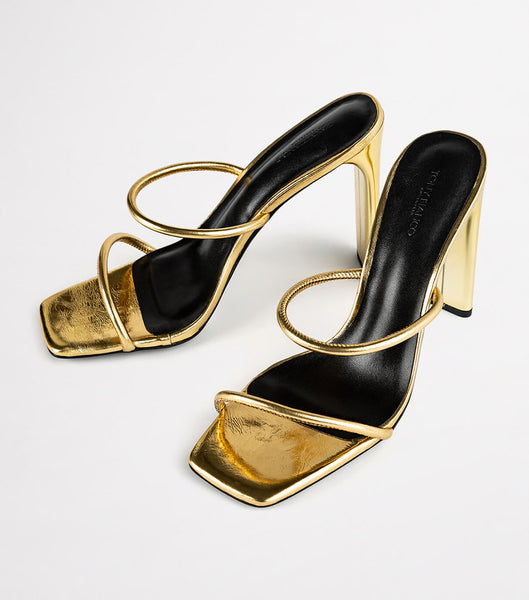 Tacones con tiras Tony Bianco Florence Gold Foil 11cm Doradas | CRJZR11117