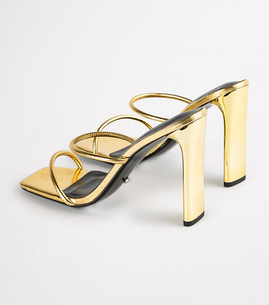 Tacones con tiras Tony Bianco Florence Gold Foil 11cm Doradas | CRJZR11117