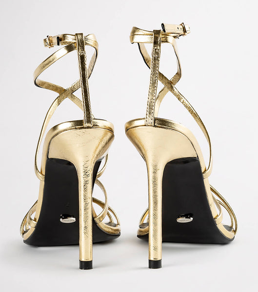 Tacones con tiras Tony Bianco Marcy Gold Foil 10.5cm Doradas | CREAH28911