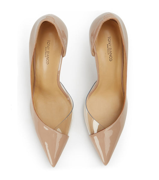 Tacones de aguja Tony Bianco Adore Coco Patent/Clear Vinylite 10.5cm Beige | LCRSX59459