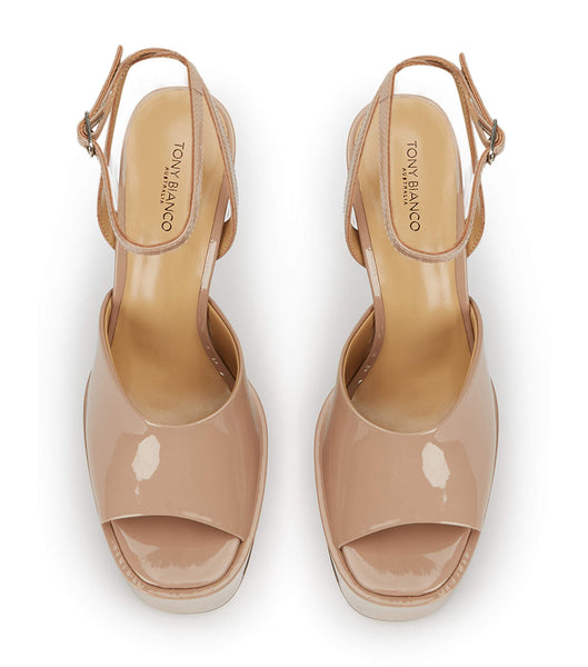 Tacones de aguja Tony Bianco Journey Coco Patent 15cm Beige | CRDFL93536