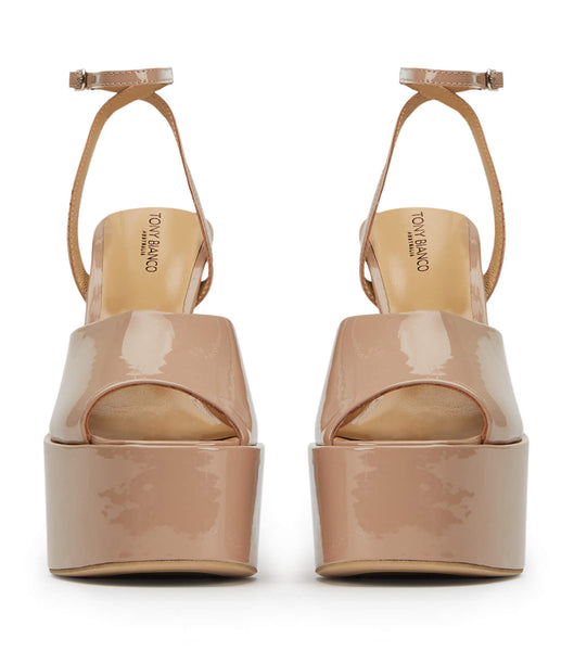 Tacones de aguja Tony Bianco Journey Coco Patent 15cm Beige | CRDFL93536