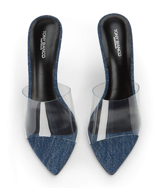 Tacones de aguja Tony Bianco Mylo Clear Vinylite/Blue Denim 10.5cm Azules | ECRVG69007