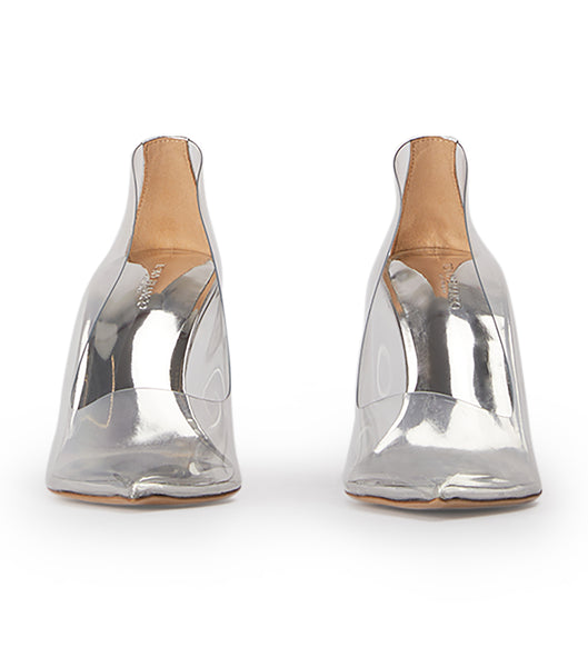 Tacones de evento Tony Bianco Dolly Clear Vinylite/Silver 9.5cm Plateadas | CRCVG74061