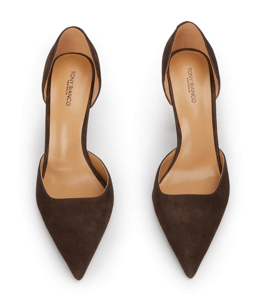 Tacones de evento Tony Bianco Gala Espresso Suede 10cm Chocolate | ECRVG83629