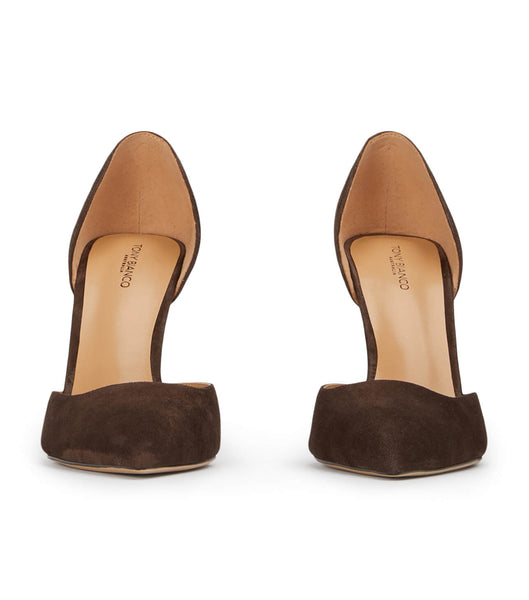 Tacones de evento Tony Bianco Gala Espresso Suede 10cm Chocolate | ECRVG83629