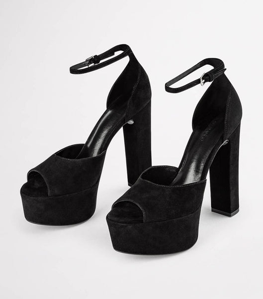 Tacones de evento Tony Bianco Jayze Black Suede 14cm Negras | XCRGW11902