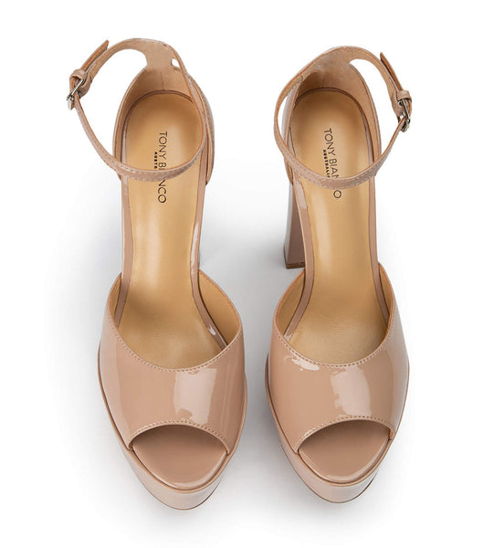 Zapatos Plataforma Tony Bianco Jayze Coco Patent 14cm Beige | QCRWA71959