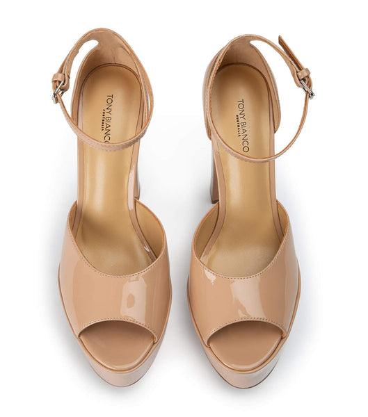 Zapatos Plataforma Tony Bianco Jayze Nude Patent 14cm Beige | UCRTG31468