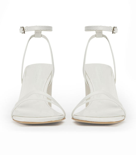 Zapatos Tacon Bloque Tony Bianco Corso Milk Capretto 8.5cm Blancas | CRZDE72514