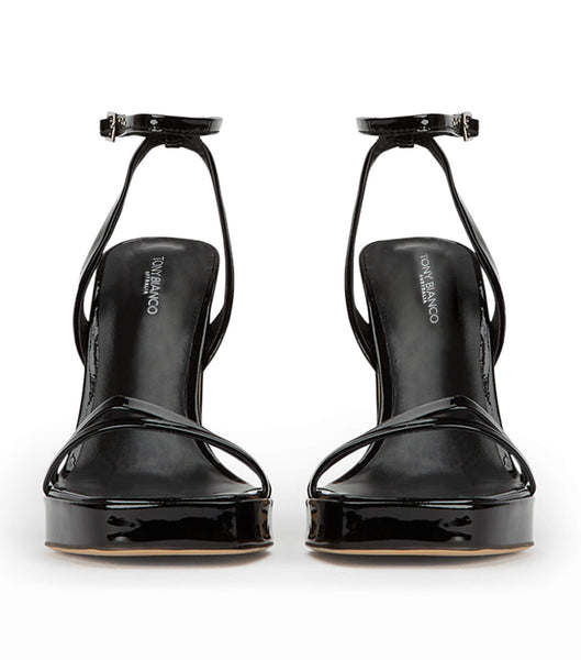 Zapatos Tacon Bloque Tony Bianco Dandy Black Patent 11.5cm Negras | CRQAV59542