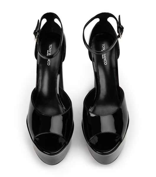 Zapatos Tacon Bloque Tony Bianco Jayze Black Patent 14cm Negras | BCRSD58064