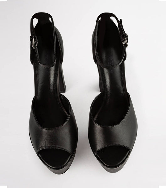 Zapatos Tacon Bloque Tony Bianco Jayze Black Como 14cm Negras | GCRUC28203
