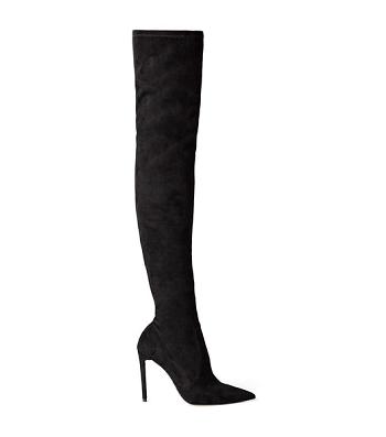 Botas de Tacon Tony Bianco Avah Black Stretch Suede 10.5cm Negras | CRJKU40874