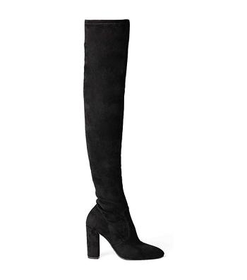 Botas de Tacon Tony Bianco Bloom Black Stretch Suede 9.5cm Negras | YCRGT41107