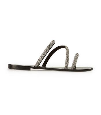 Flat Sandals Tony Bianco Fusion Crystal/Black Suede 1cm Negras | XCRGW75563