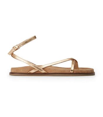 Flat Sandals Tony Bianco Lucie Antique Gold Nappa 1.5cm Doradas | CRXBR12599