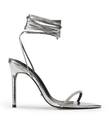 Tacones Brillantes Tony Bianco Makai Silver Foil 10.5cm Plateadas | CRNEJ92758