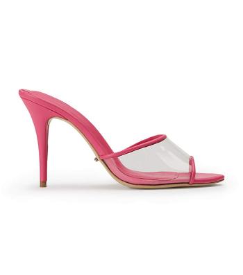 Tacones de aguja Tony Bianco Riana Clear Vinylite/Acid Pink 9.5cm Rosas | ECRVG29274