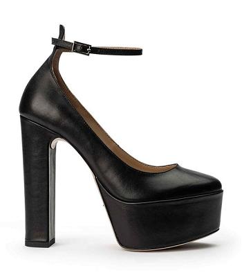 Zapatos Tacon Bloque Tony Bianco Jaguar Black Como 14cm Negras | LCRTR68692